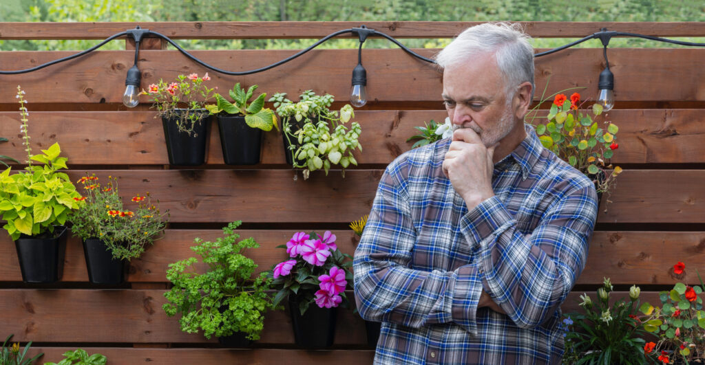 gardener contemplating